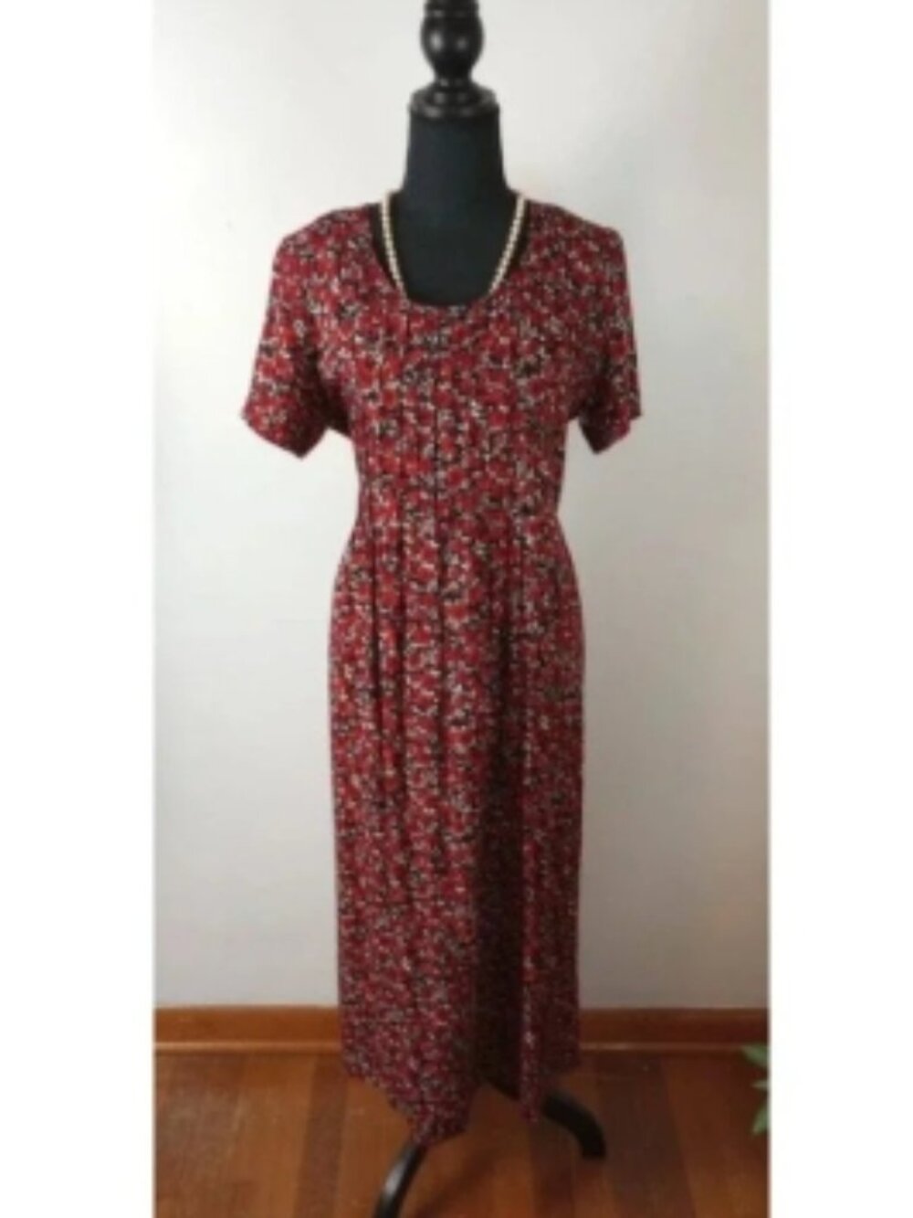 1980s Boho Floral Dress, Cottage Core, Grunge Floral Dress